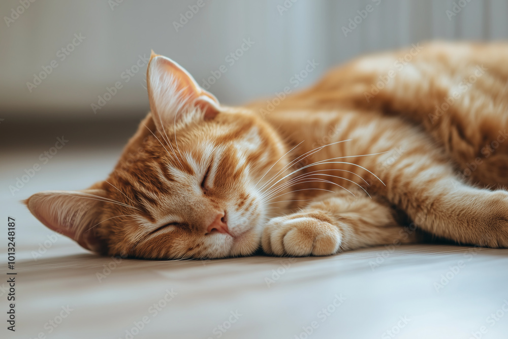 Sleeping Cat Close-Up Background Sleeping Cat Close-Up Background