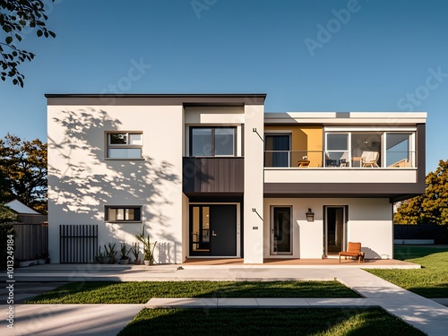 modern house with garden