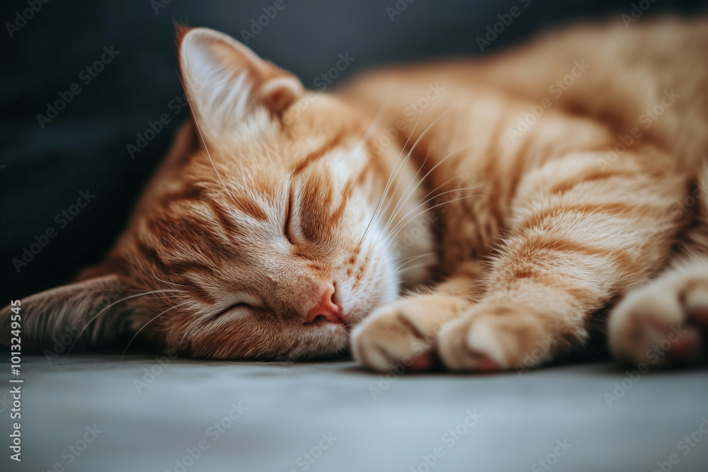Sleeping Cat Close-Up Background Sleeping Cat Close-Up Background