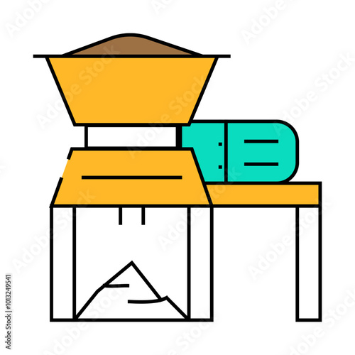 household waste shredder line icon vector. household waste shredder sign. isolated symbol illustration