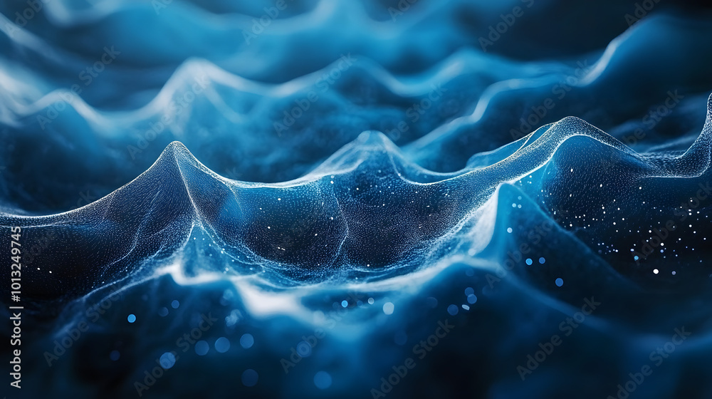 Naklejka premium Abstract Blue Digital Landscape