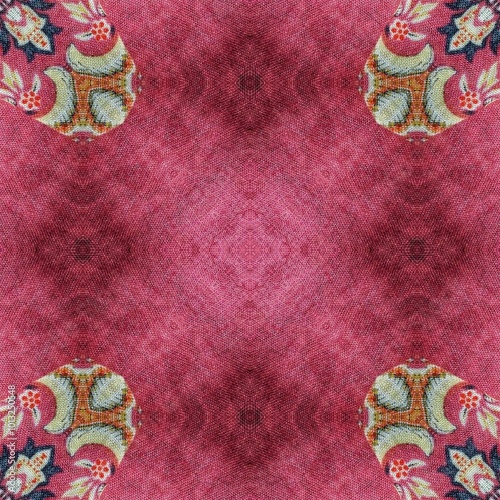 Traditional mixed Embroidery design. Antique sublimation art for textile print, fabric design, home decor and Interior decoration idea. Mixed motifs pattern for the carpet, rug, wallcovering printing  photo