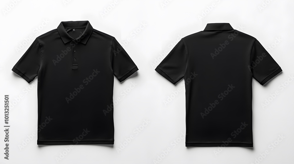 black polo shirt on white background