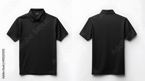 black polo shirt on white background