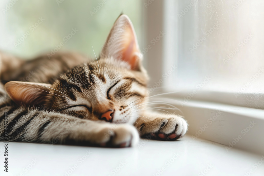 Sleeping Cat Close-Up Background Sleeping Cat Close-Up Background