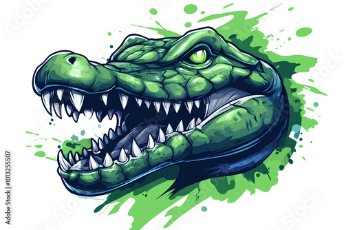 crocodile mascot logo design watercolor