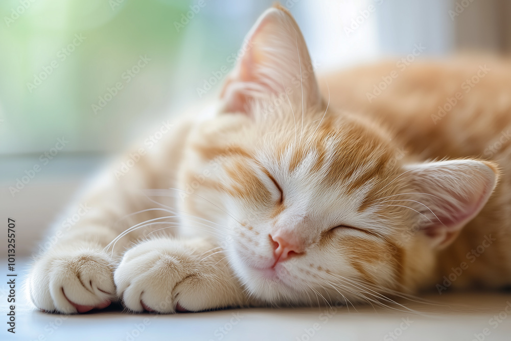 Sleeping Cat Close-Up Background Sleeping Cat Close-Up Background