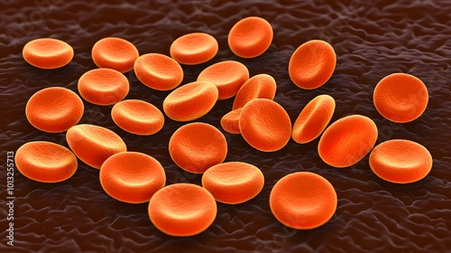 Megakaryocyte Masterpiece:components of our blood. An abstract representation of megakaryocytes—the cell factories that produce platelets.  photo