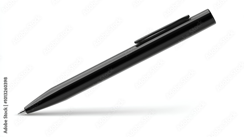 Vector. Mock Up. Ballpoint pen in black with a cap. isolated on white background Vector. Mock Up. Ballpoint pen in black with a cap. isolated on white background