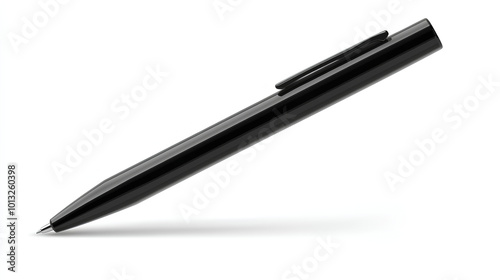 Vector. Mock Up. Ballpoint pen in black with a cap. isolated on white background