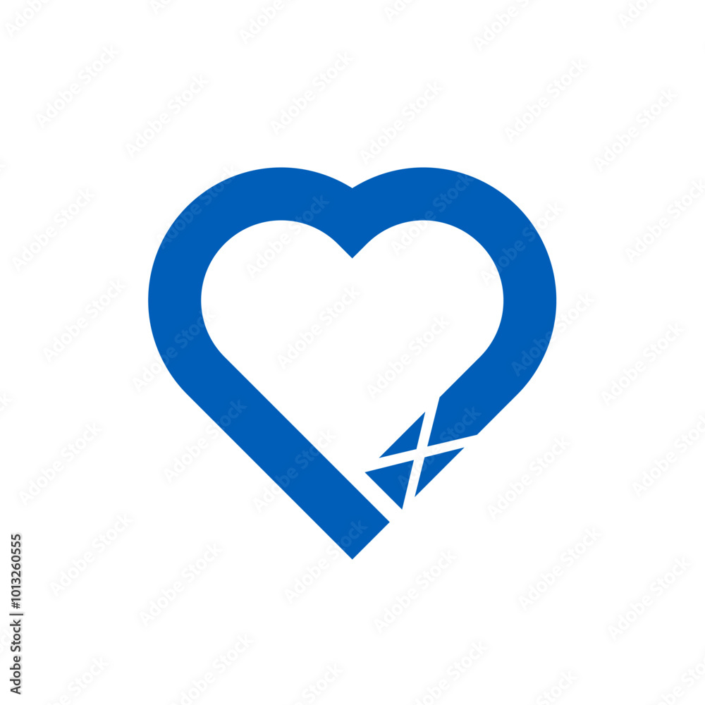 heart shape ribbon icon of scotland flag. vector illustration isolated on white background heart shape ribbon icon of scotland flag. vector illustration isolated on white background