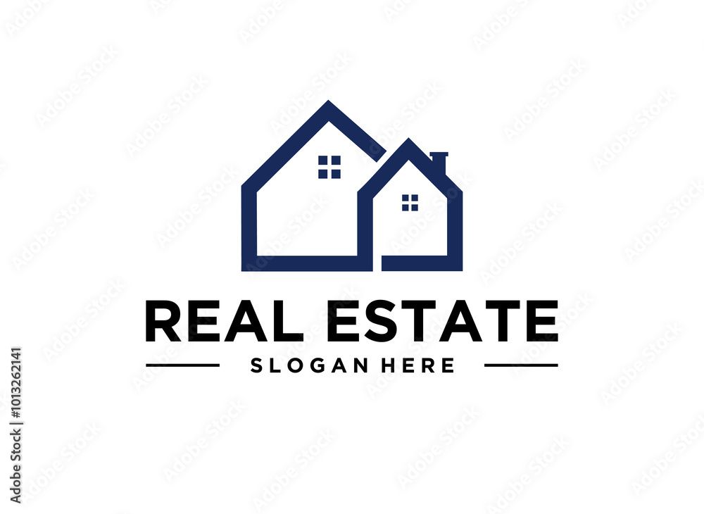 Home icon logo design simple line art style