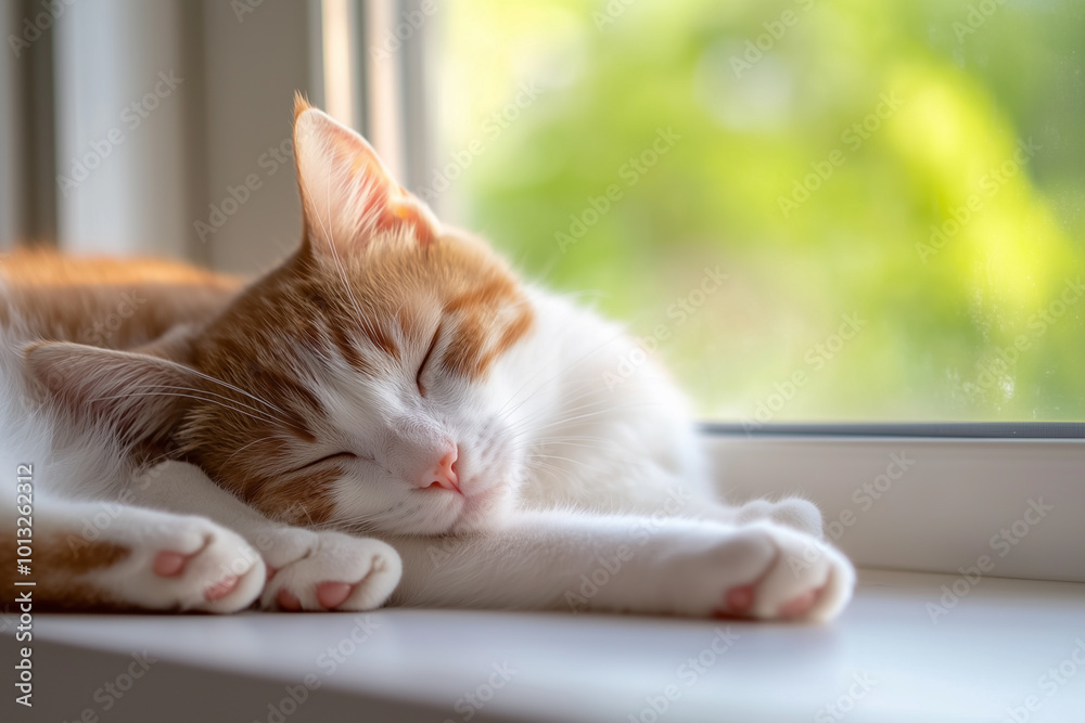 Sleeping Cat Close-Up Background Sleeping Cat Close-Up Background