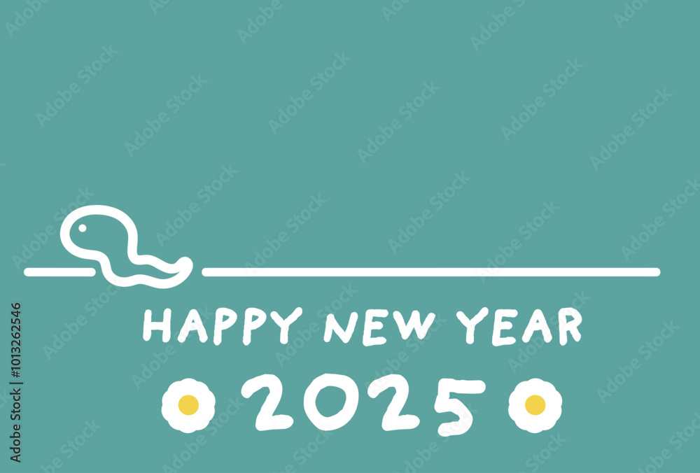 Naklejka premium 2025年 巳年 年賀状テンプレート