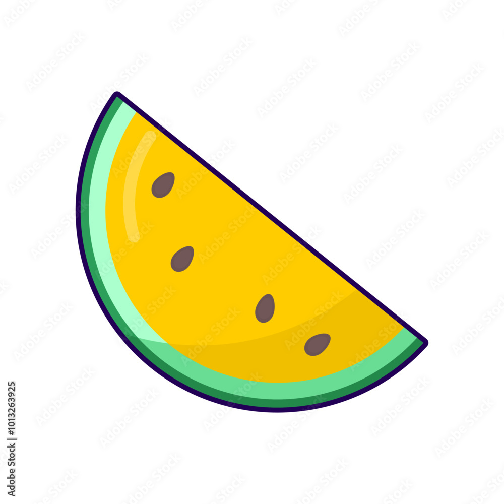 watermelon. sliced yellow watermelon. vector illustration. flat style. fruit theme watermelon. sliced yellow watermelon. vector illustration. flat style. fruit theme