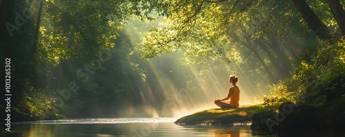 A Woman Meditating in Harmo...