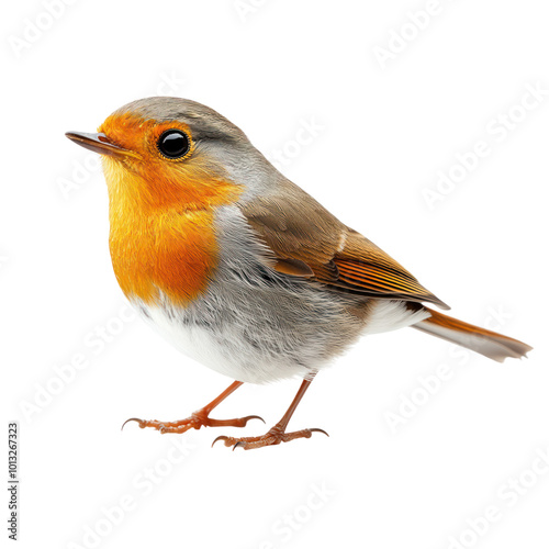 Close-up of a European Robin Isolated On a Transparent Background photo