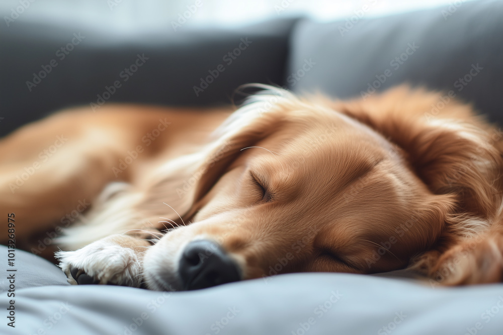 Obraz premium Sleeping Dog Close-Up Background