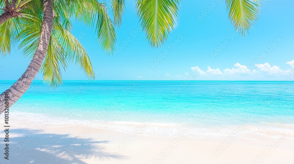 Tropical Paradise Escape, sunny Caribbean beach, swaying palm trees, vibrant turquoise waters, idyllic summer day, perfect for relaxation and rejuvenation, inviting atmosphere Tropical Paradise Escape, sunny Caribbean beach, swaying palm trees, vibrant turquoise waters, idyllic summer day, perfect for relaxation and rejuvenation, inviting atmosphere