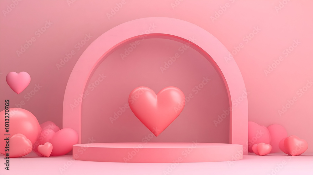 3d rendering of podium display with heart and pink ball, happy valentines day background, beautiful used to showcase product advertising,3d render of pink podium with hearts
3d rendering of podium display with heart and pink ball, happy valentines day background, beautiful used to showcase product advertising,3d render of pink podium with hearts