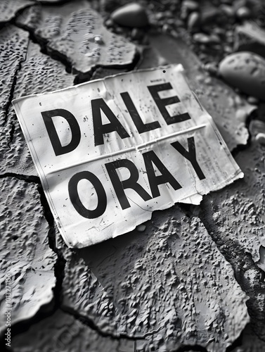 Discarded newspaper with 'dale oray' text photo