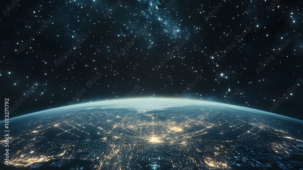 Breathtaking view of earth from space at night Breathtaking view of earth from space at night