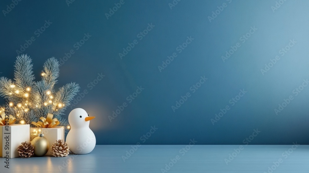 Christmas-themed wall art in a baby room, warm and festive Christmas-themed wall art in a baby room, warm and festive