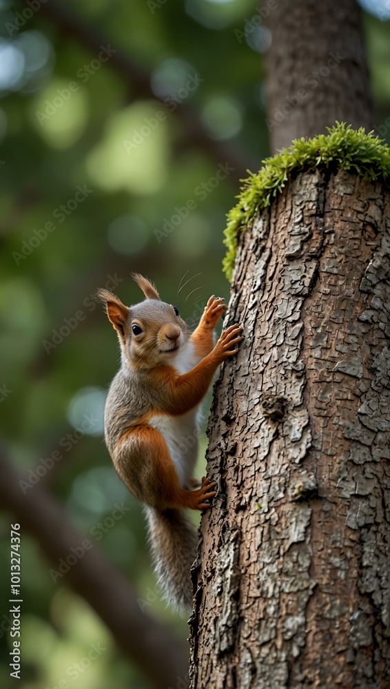 Squirrel on a tree. Squirrel on a tree.