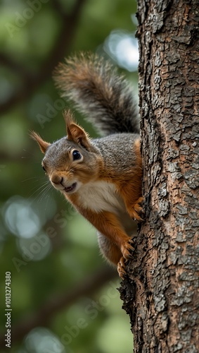 Squirrel on a tree.