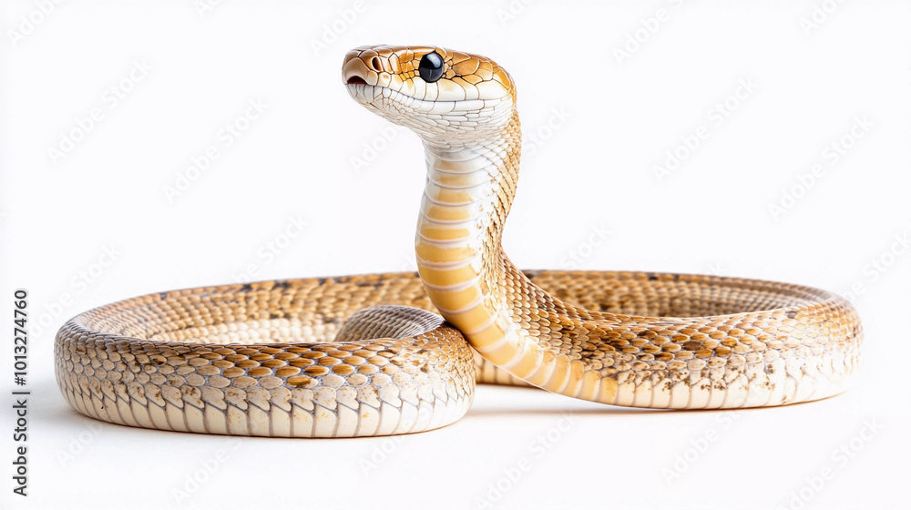 Fototapeta premium Poisonous snake on white background
