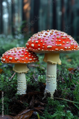 Mushrooms on ground