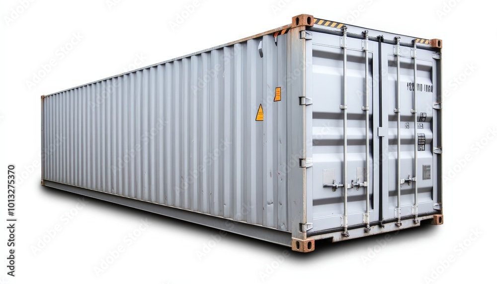 Gray Shipping Container with Warning Sign for Industrial Use Gray Shipping Container with Warning Sign for Industrial Use