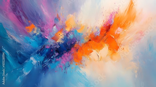 Vibrant abstract painting with bold colors