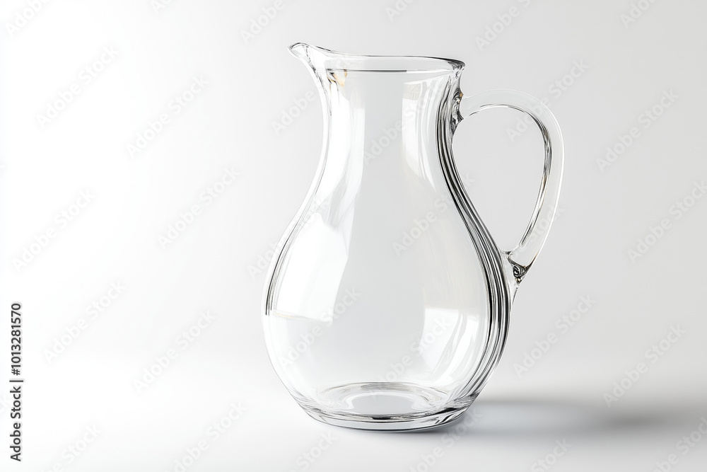 Empty glass water jug on white background. Empty glass water jug on white background.