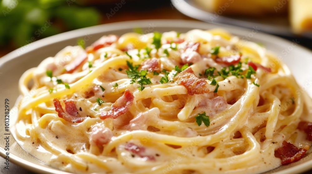 Creamy Pasta with Bacon. Creamy Pasta with Bacon.