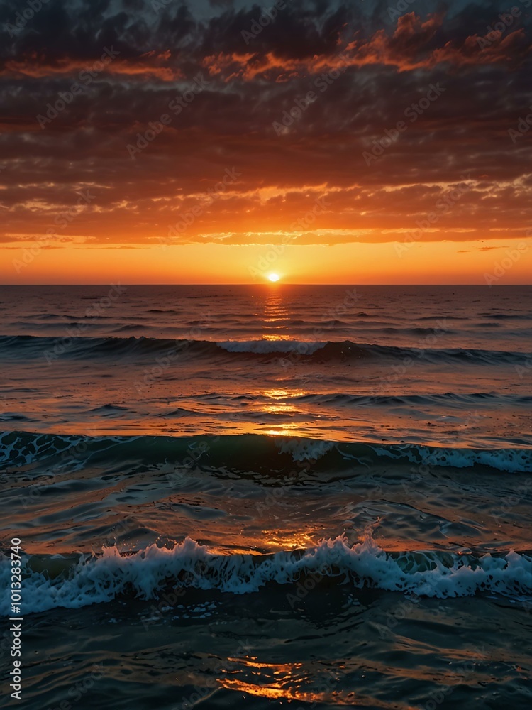 Sunset over the ocean. Sunset over the ocean.