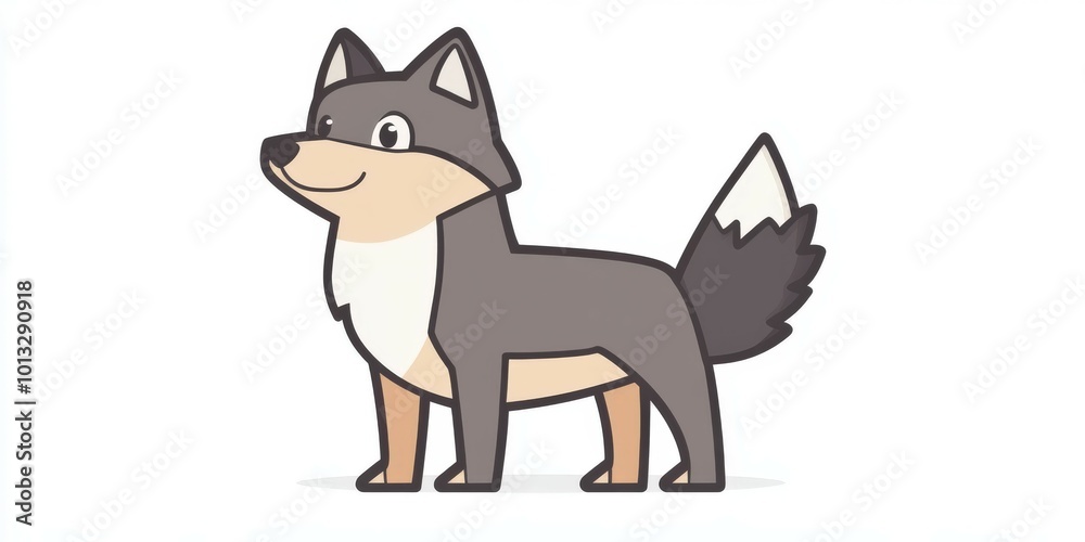 Obraz premium Playful wolf icon on a simple background
