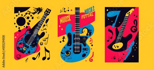 vibrant abstract music festival poster design