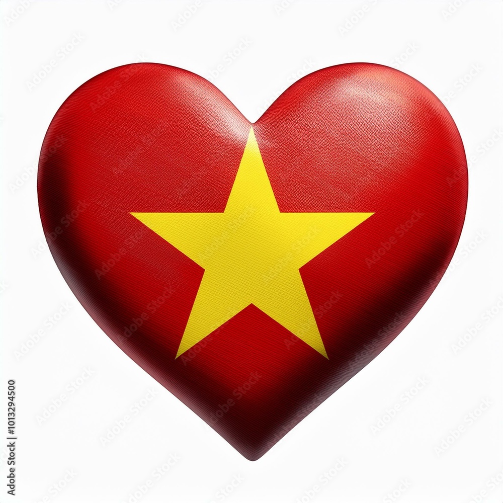 ベトナムの国旗のハート(Heart of Viet Nam flag on white.)
ベトナムの国旗のハート(Heart of Viet Nam flag on white.)