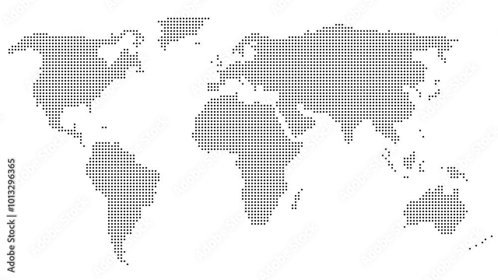 Dotted abstract world map. Dotted world map animation. 4K video. Dotted abstract world map. Dotted world map animation. 4K video.