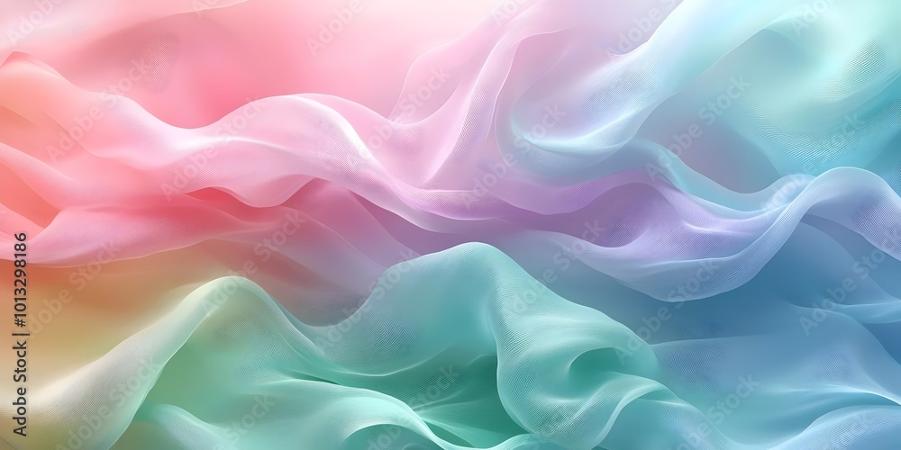 Fototapeta premium Soft, flowing fabric in a dreamy rainbow of colors. Perfect for a background or design element.