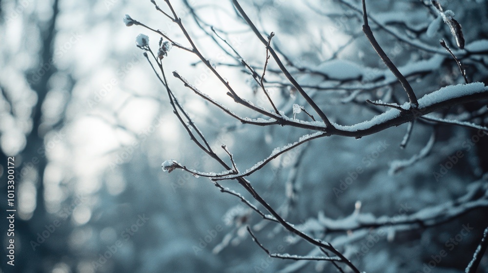 Snowy Tree Branch Forest Snowy Tree Branch Forest