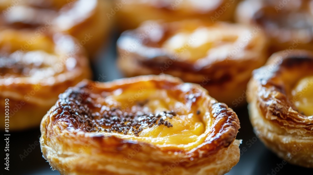 Custard Tart Close Up. Custard Tart Close Up.
