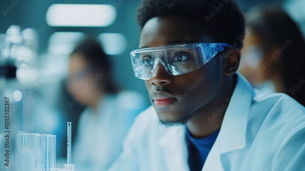 Diverse Team of Multiethnic Young Scientists Passing Internship in a Modern High Tech Laboratory. Students Working in Advanced Lab with Science Equipment. Microchip Design and Electronics Diverse Team of Multiethnic Young Scientists Passing Internship in a Modern High Tech Laboratory. Students Working in Advanced Lab with Science Equipment. Microchip Design and Electronics