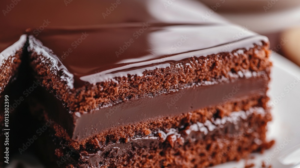 Chocolate Cake Closeup. Chocolate Cake Closeup.