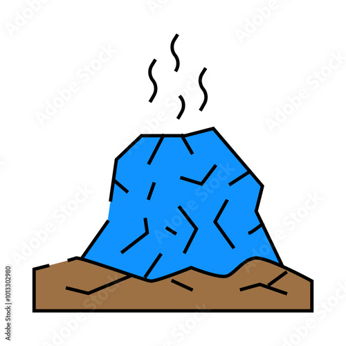 eruption disaster line icon vector. eruption disaster sign. isolated symbol illustration
