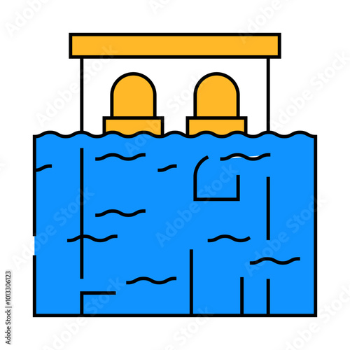 flood disaster line icon vector. flood disaster sign. isolated symbol illustration