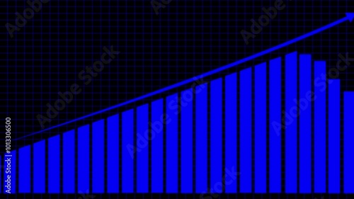 Abstract business graph chart icon. Financial business diagram charts and stock numbers showing profits over time dynamically,  stock market through the increase in the financial condition ,