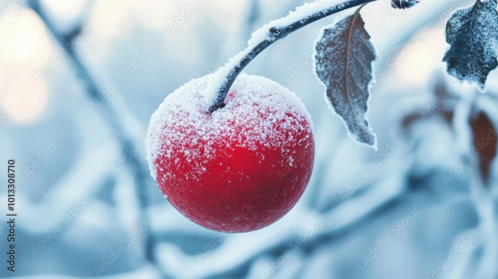 Frozen Red Apple. Frozen Red Apple.