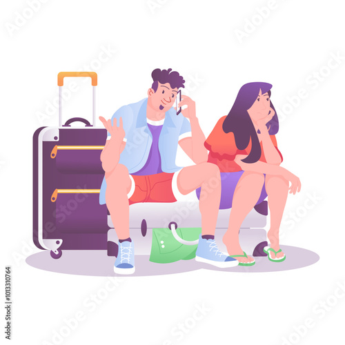A character based illustration of flight delay 